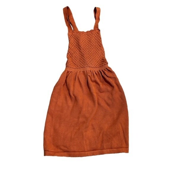 NWT Tun Tun Rust Knit Pinafore Dress - Picture 1 of 11